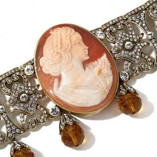 AMEDEO 50mm Cameo Scroll Design Bronzetone 14" Choker Necklace   7874657