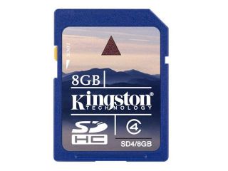 Kingston 8GB Secure Digital High Capacity (SDHC) Flash Card Model SD4/8GB