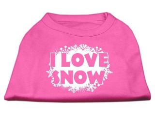 Mirage Pet Products 51 25 09 XSBPK I Love Snow Screenprint Shirts Bright Pink, Extra Small