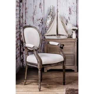 Furniture of America Alfie Reclaimed Grey/Script Fabric Accent Chair