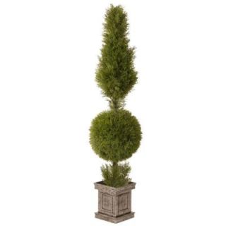 National Tree Company 72 in. Juniper Cone and Ball Topiary with Square Pot LCYT4 701 72