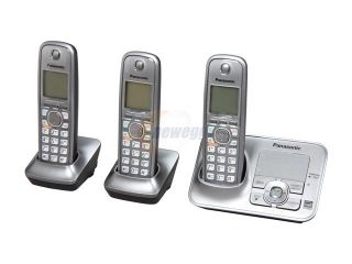Panasonic KX TG4133M 1.9 GHz Digital DECT 6.0 3X Handsets Cordless Phone Integrated Answering Machine