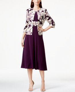Jessica Howard Petite Floral Print Tea Length Jacket and Dress