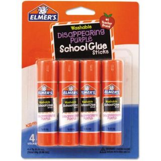 Elmer's Washable School Glue Sticks, Disappearing Purple, 4 Pack