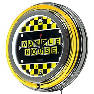 Trademark Global Waffle House AR1400 WAFF 14.5 Yellow Double Ring Neon Clock