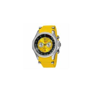 Stuhrling Original 176B3. 3316G22 Mens Sports Watch Stainless Steel Case with Yellow Dial and Black Outer Track on Yellow