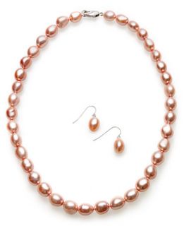 Fresh by Honora Pearl Jewelry Set, Sterling Silver Rose Cultured