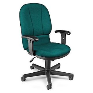 OFM Mid Back Fabric Task Chair, Adjustable Arm, Teal