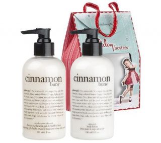 philosophy holiday hostess cinnamon buns shower gel & lotion duo,8oz. —