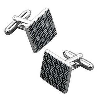 Zodaca Grey/ Black Square Cufflink