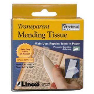 Lineco Transparent Mending Tissue (0.5" x 12) L533 0017M