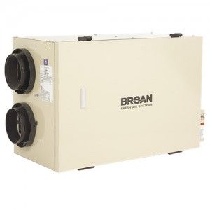 Broan HRV100H Heat Recovery Ventilator, 120V for 6" Ducts   146 CFM (up to 4,500 Sq. Ft)