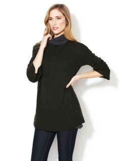 Metallic Wool Turtleneck Tunic Sweater by Inhabit
