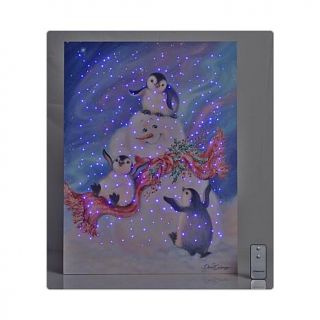 Winter Lane Fiber Optic Lighted Christmas Canvas with Remote   Blizzard Buddies   7720388