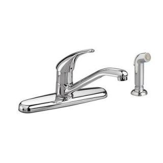 American Standard Colony Soft Single Handle Standard Kitchen Faucet with Side Sprayer in Stainless Steel 4175501.075