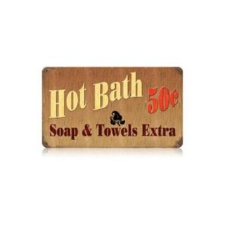 Past Time Signs V103 Hot Bath Home and Garden Vintage Metal Sign