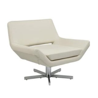 Ave Six Yield 40 in. Wide Faux Leather Chair in White YLD5141 W32
