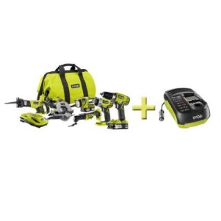 Ryobi ONE+ 18 Volt ULTIMATE Lithium Ion Cordless Combo Kit (6 Piece) with Car Charger P884 P131