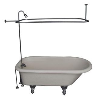 Barclay Products 5 ft. Acrylic Ball and Claw Feet Roll Top Tub in Bisque with Polished Chrome Accessories TKATR60 BCP3