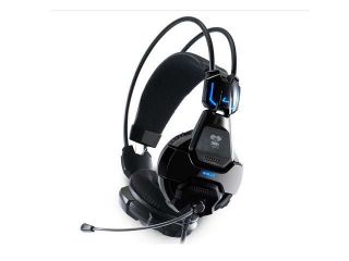Black E 3lue E Blue Cobra 707 HS707 Professional Blue Light Illuminated Gaming Game Headset Headphone with Microphone For Network Chat Skype MSN