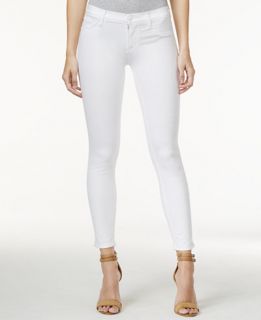 Hudson Jeans Krista Cropped White Wash Skinny Jeans   Jeans   Women