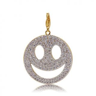 Jewels by Jen 11.54ct CZ Goldtone Pavé Smiley Face Charm   7910345