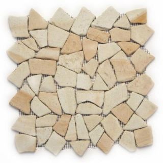 Solistone Indonesian Bamboo 12 in. x 12 in. x 6.35 mm Natural Stone Pebble Mesh Mounted Mosaic Tile (10 sq. ft. / case) 6014