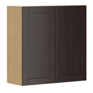 Fabritec 30x30x12.5 in. Barcelona Wall Cabinet in Maple Melamine and Door in Dark Brown W3030.M.BARCE
