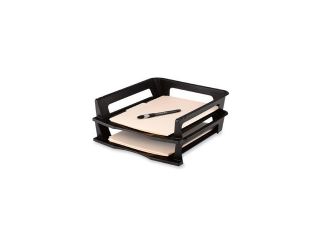 Rubbermaid 17601 Stackable High Capacity Side Load Letter Tray, Polystyrene, Ebony