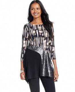 Style & Co. Paneled Handkerchief Hem Top, Only at   Tops