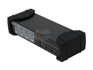 SYBA SY KVM20107 4 Port USB VGA KVM Switch with Speaker, Microphone, Printer and Thumb Drive Support
