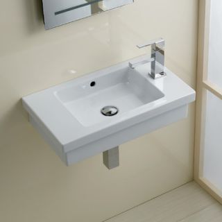 Bissonnet Area Boutique Logic 60 Porcelain Bathroom Sink with Overflow