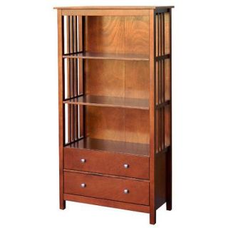 DonnieAnn Hollydale Large Bookcase with 2 Drawers   Chestnut
