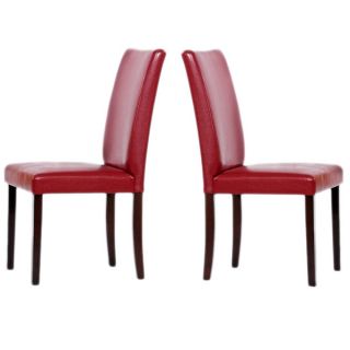 Warehouse of Tiffany Shino Red Faux Leather Dining Chairs (Set of 2)
