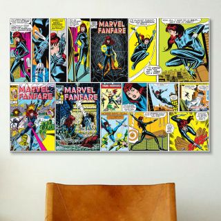 iCanvas Marvel Comics Black Widow Colored Cover and Panel Graphic Art