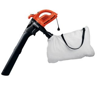BLACK & DECKER 12 Amp 320 CFM 200 MPH Sweeper Corded Electric Leaf Blower with Vacuum Kit