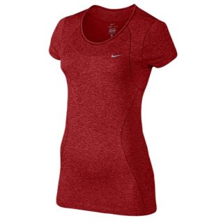 Nike Dri FIT Knit Short Sleeve T Shirt   Womens   Running   Clothing   Black/Heather/Reflective Silver