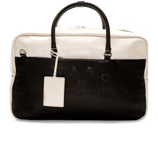 Marc by Marc Jacobs Black & Blush Leather Duffle Bag