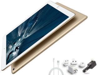 Apple iPad Pro 12.9 inch Tablet   Multi Touch Digitizer, 2732 x 2048 QHD 3K Retina Screen, Digitizer Penabled W/  Extra All in One Travel Charger (128GB, Wi Fi, Gold)