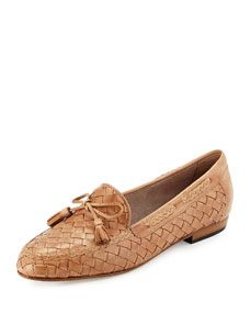 Sesto Meucci Nicole Woven Leather Loafer, Natural