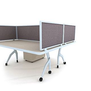 Obex Acoustical Desk Mount Privacy Panel W/AL Frame, 18 x 42, Slate