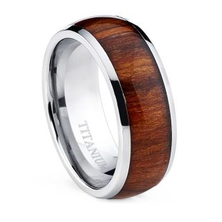 Oliveti Mens Black Plated Titanium Beveled Edge Comfort Fit Band Ring