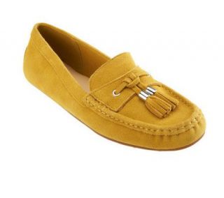 Isaac Mizrahi Live Suede Moccasins with Tassel Detail —