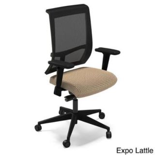 Mayline Commute Series Fabric Task Chair Black Mesh/Expo Latte Fabric/Black base