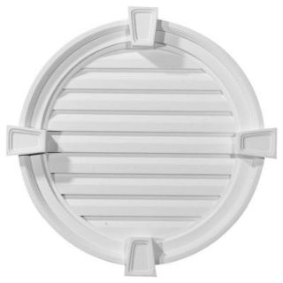 Ekena Millwork 2 1/8 in. x 22 in. x 22 in. Functional Round Gable Vent with Keystones GVRO22FK