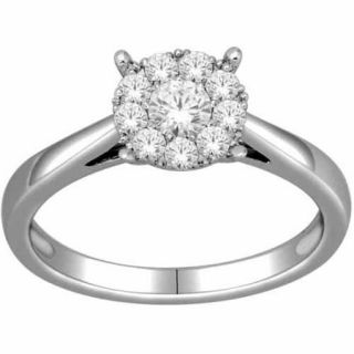 Imperial 1/2 Carat T.W. Diamond 10kt White Gold Imperial Cluster Engagement Ring