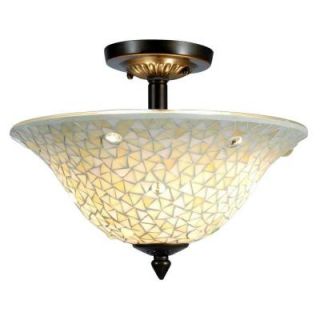 Dale Tiffany Mosaic/Clear 3 Light Antique Bronze Ceiling Flushmount STH11048