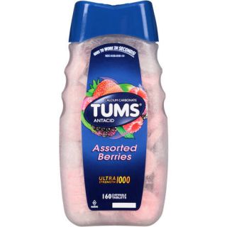 TUMS Antacid Ultra Strength 1000 Assorted Berries Chewable Tablets, 160 Tablets