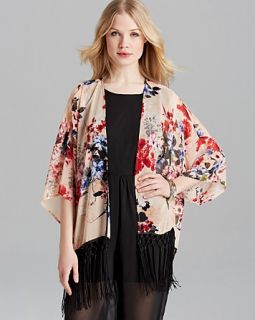 Alythea Kimono   Floral Fringe