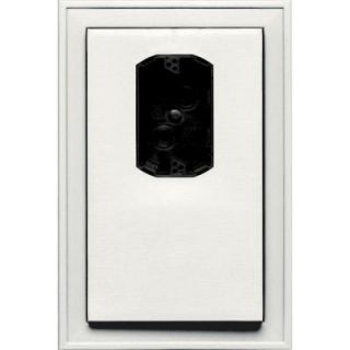 Builders Edge 8.125 in. x 12 in. #123 White Jumbo Electrical Mounting Block Offset 130120005123